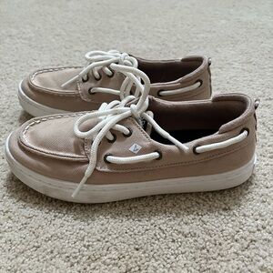 Sperry Kids Beige Canvas Sneakers
